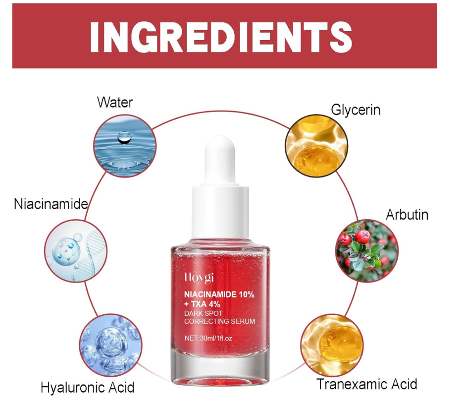 Dark Spot Correcting Glow Serum And Hoygi Niacinamide 10%+TXA 4% Serum